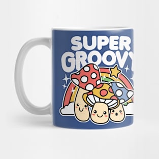 Vintage Super Groovy 80s Kawaii Mushrooms Mug